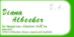 diana albecker business card